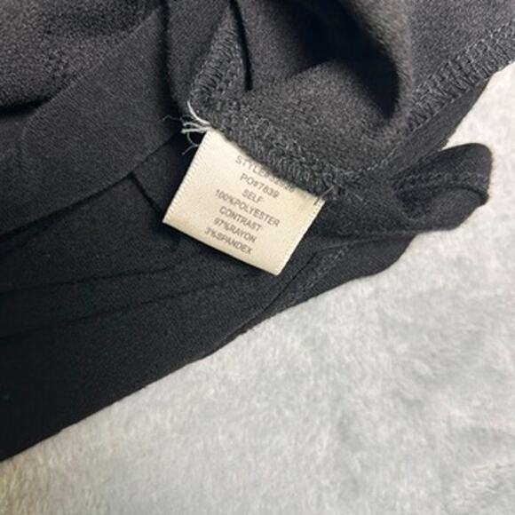 Skies Are Blue Collared Blouse Womens Medium Black Minimalist Business Casual - Picture 6 of 7